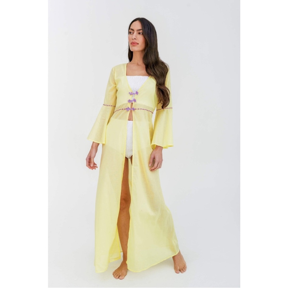 Pitusa Frog Closure Kimono‎ in Yellow